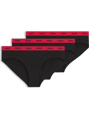 Hugo Βαμβακερά Γυναικεία Slip Μαύρα 3Pack 50469657-005