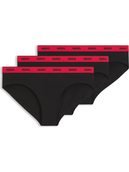 Hugo Βαμβακερά Γυναικεία Slip Μαύρα 3Pack 50469657-005