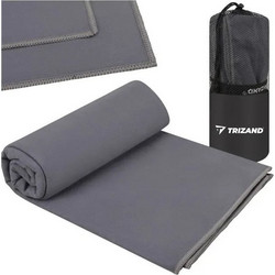Trizand Πετσέτα Θαλάσσης Microfiber Γκρι 100x180cm 27460