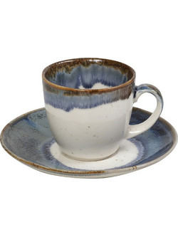 Espiel Essentials Φλιτζάνι Espresso Πορσελάνης Λευκό Μπλε 90ml OWR101K6