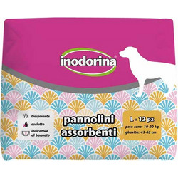 Inodorina Πάνες Βρακάκια για Θηλυκό Σκύλο με Αυτοκόλλητα Large 10-20kg 43-65cm 12τμχ