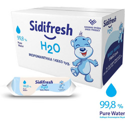 Sidifresh H2O Μωρομάντηλα με Νερό με Χαμομήλι 14x63τμχ