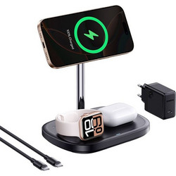 Baseus Enerfill FS41 3in1 Ασύρματος Φορτιστής Qi2 Pad με Καλώδιο USB-C 45W