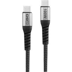 2GO 797511 Braided Thunderbolt 4 USB-C to USB-C 100W 2m Black