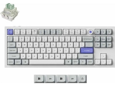 Keychron Q3 HE 8K Μηχανικό Gaming Πληκτρολόγιο TenKeyLess με Keychron Ultra Fast Lime Magnetic Διακόπτες RGB White