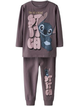Name It Lilo & Stitch Παιδική Πιτζάμα Βαμβακερή Χειμωνιάτικη Καφέ 13249663
