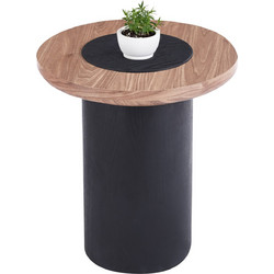 HomeMarkt Ovalon Βοηθητικό Τραπεζάκι Σαλονιού Στρογγυλό MDF με Μεταλλική Βάση Φ45xΥ50cm HM18434.05