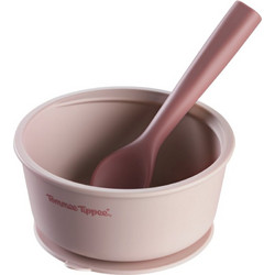 Tommee Tippee Βρεφικό Σετ Φαγητού Σιλικόνης EasiStick Ροζ 2τμχ
