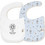 Interbaby Fox Σετ Σαλιάρες από 100% Βαμβάκι με Αυτοκόλλητο Λευκή Γαλάζια 2τμχ