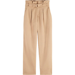 Scotch & Soda Daisy Ψηλόμεσο Υφασμάτινο Γυναικείο Παντελόνι Κανονική Εφαρμογή Μπεζ ULH01202F-0137
