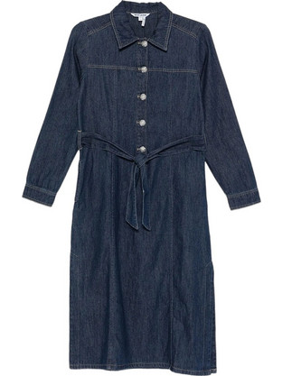 DKNY Midi Καθημερινό Φόρεμα Τζιν Navy Μπλε DJ5D9142-00J4
