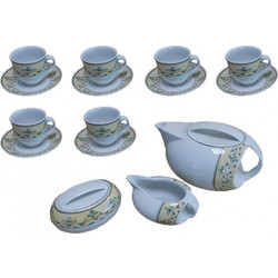 For Home Σετ Φλιτζάνια Ελληνικού Καφέ & Τσαγιού Πορσελάνης Πολύχρωμα 90ml 6τμχ GB-29498-15