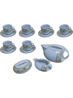 For Home Σετ Φλιτζάνια Ελληνικού Καφέ & Τσαγιού Πορσελάνης Πολύχρωμα 90ml 6τμχ GB-29498-15