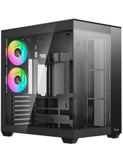 Ocypus Delta C74 Black Gaming Midi Tower Κουτί Υπολογιστή RGB με Πλαϊνό Παράθυρο