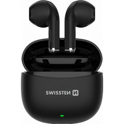 Swissten Mini Tune ΤWS Ακουστικά Bluetooth Earbud Ανθεκτικά στο Νερό Black