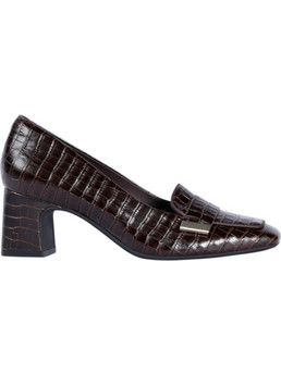 Clarks Γόβες Δερμάτινες με Χοντρό Χαμηλό Τακούνι Σοκολατί 26327185