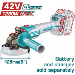 Total TAGLI4128120E Γωνιακός Τροχός Μπαταρίας 42V 125mm Solo