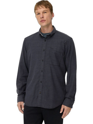 Camel Ανδρικό Πουκάμισο Βαμβακερό Καρό Μακρυμάνικο Κανονική Γραμμή Overshirt Navy Μπλε C262-409110-8S10-48