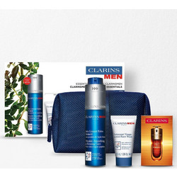 Clarins Men Anti-Aging & Firming Gel Cream 50ml + Facial Cleanser 30ml + Double Serum 1ml + Neseser