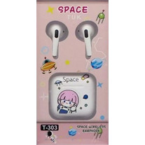 T-303 Ακουστικά Bluetooth In Ear White Pink