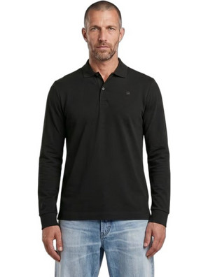 G-Star RAW Dunda Slim Ανδρική Μπλούζα Polo Μακρυμάνικη Black D27683-5864-6484