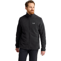 Jack Wolfskin Taunus 300 Midlayer Ανδρική Ζακέτα Fleece με Φερμουάρ Μαύρη
