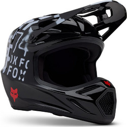 Fox Racing V3 Seventy4 Black White Κράνος Μηχανής Motocross