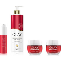 Olay Regenerist Firm & Plump Serum 50ml + Firming Body Lotion 500ml + Day Cream SPF30 50ml + Night Cream 50ml
