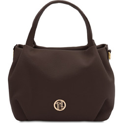 Tuscany Leather Γυναικεία Τσάντα Χειρός Δερμάτινη Σοκολατί TL142372