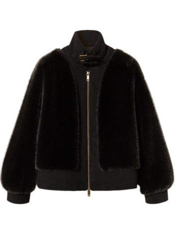 TWINSET Γυναικεία Γούνα Μακριά Μαύρη 262TT2180-00006