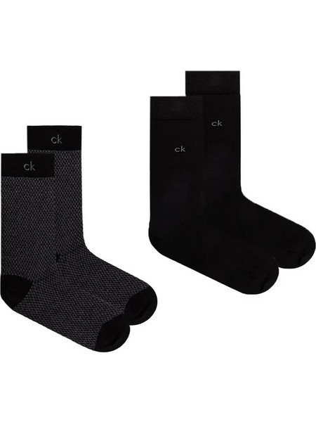 Calvin Klein Ανδρικές Κάλτσες Ψηλές με Σχέδια Μαύρες 2Pack 701241442-001