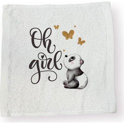 Bonjour Bebe Panda Oh Girl Βρεφική Λαβέτα Ώμου 100% Βαμβακερή Λευκή