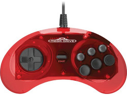 Retro-Bit SEGA MD Wired Controller Red