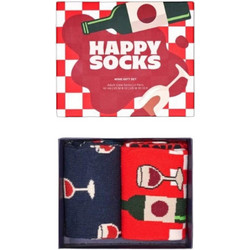 Happy Socks Wine Ανδρικές Κάλτσες Ψηλές με Σχέδια Navy Μπλε Κόκκινες P001837