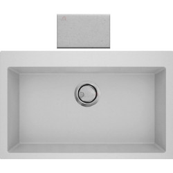 Crown Quadra Q-87 Ένθετος Νεροχύτης Γρανίτη Ματ White 86x50cm 6787110