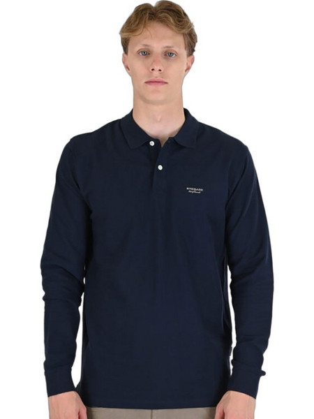 Rebase Ανδρική Μπλούζα Polo Μακρυμάνικη Navy Μπλε RPS-3091