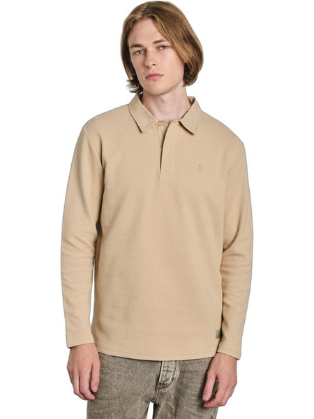 Staff Ανδρική Μπλούζα Polo Μακρυμάνικη Μπεζ 64-321.056