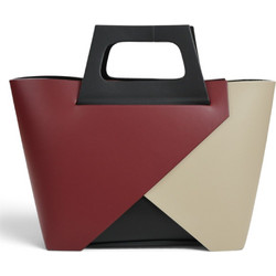 Passaggio Leather Γυναικεία Τσάντα Χειρός Δερμάτινη Μπορντό Μπεζ 5470-KR-20