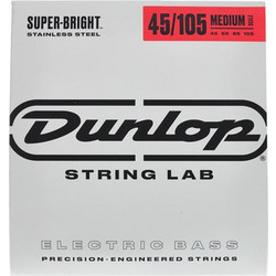 Dunlop Super Bright Medium Scale Σετ 4 Χορδές Ηλεκτρικού Μπάσου Stainless Steel 45-105"