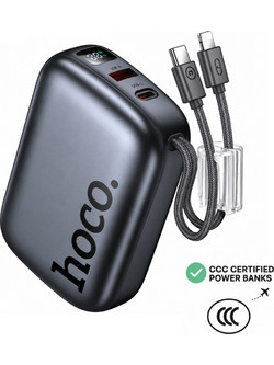 Hoco Q55 Power Bank 20000mAh 20W με Ενσωματωμένα Καλώδια USB-C & Lightning Grey
