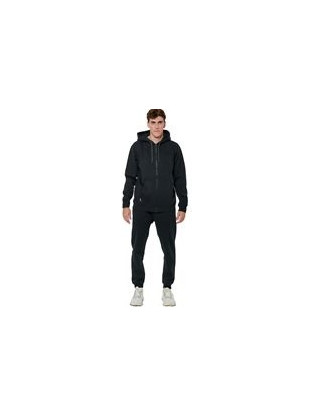 Body Action Ανδρικό Παντελόνι Φόρμας Fleece με Λάστιχο Μαύρο 023634