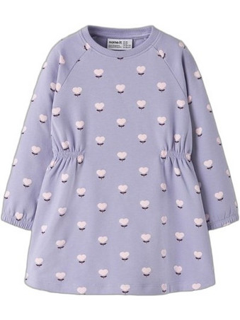 Name It NMFolini LS Swe Dress Παιδικό Φόρεμα Φούτερ Lavender Icing 13256963