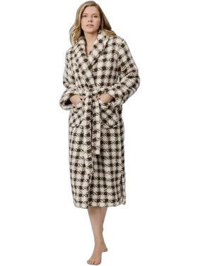 Aruelle Sana Γυναικεία Ρόμπα Χειμωνιάτικη Fleece Μπεζ Καφέ