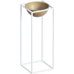 Aberto Design Κασπώ Δαπέδου Εσωτερικού Χώρου Μεταλλικό Λευκό Χρυσό 22x60cm 247HFM1179