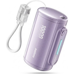 Remax WP-117 Power Bank 10000mAh 22.5W με Ενσωματωμένο Καλώδιο USB-C Power Delivery Purple