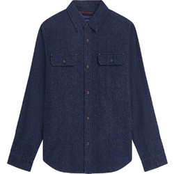 Scotch & Soda Ανδρικό Πουκάμισο Βαμβακερό Μακρυμάνικο Κανονική Γραμμή Navy Μπλε 183719-410
