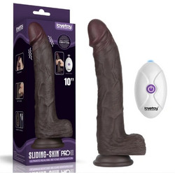 Lovetoy Sliding-Skin Pro II Ρεαλιστικός Δονητής για Ζευγάρια με Τηλεχειριστήριο 25cm Μαύρος