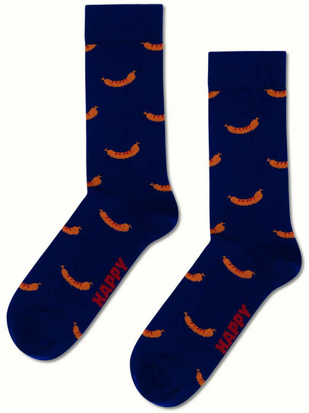 Happy Socks Ανδρικές Κάλτσες Ψηλές με Σχέδια Navy Μπλε P007703