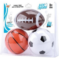 Blue Toys Σετ Παιδικές Μπάλες Ποδοσφαίρου -Μπάσκετ-Ράγκμπι MKU213557