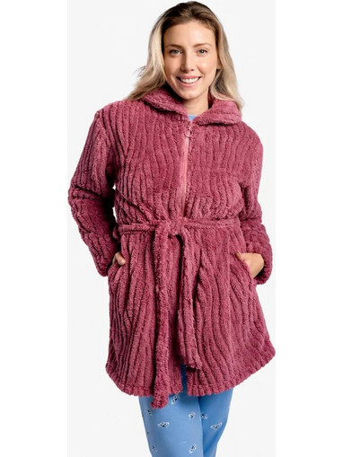 Muydemi Γυναικεία Ρόμπα Χειμωνιάτικη Fleece Ροζ 26255